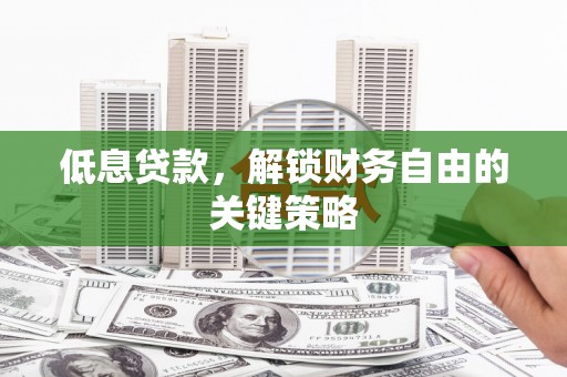 大渡口低息贷款，解锁财务自由的关键策略