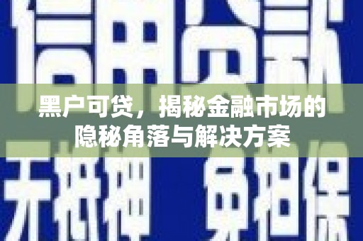 大渡口黑户可贷，揭秘金融市场的隐秘角落与解决方案