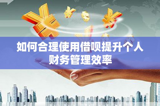 大渡口如何合理使用借呗提升个人财务管理效率