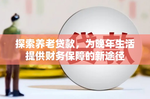 大渡口探索养老贷款，为晚年生活提供财务保障的新途径