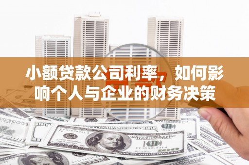 大渡口小额贷款公司利率，如何影响个人与企业的财务决策