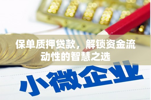 大渡口保单质押贷款，解锁资金流动性的智慧之选