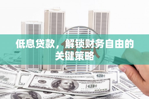 大渡口低息贷款，解锁财务自由的关键策略