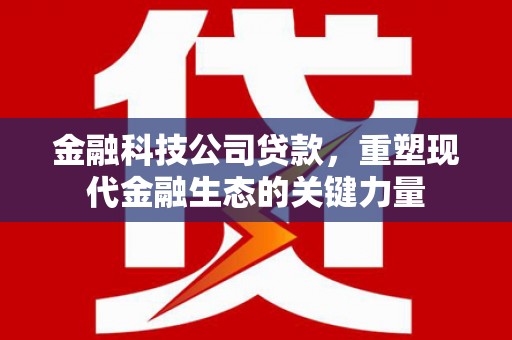 大渡口金融科技公司贷款，重塑现代金融生态的关键力量
