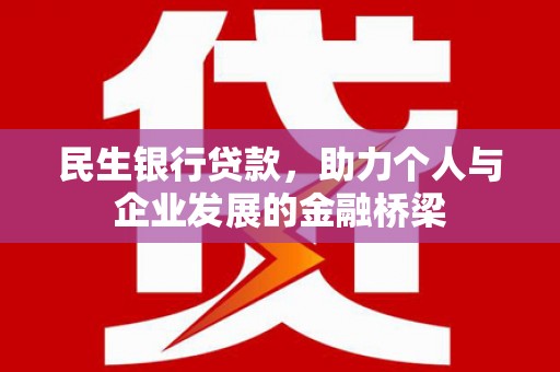 大渡口民生银行贷款，助力个人与企业发展的金融桥梁