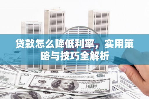 大渡口贷款怎么降低利率，实用策略与技巧全解析