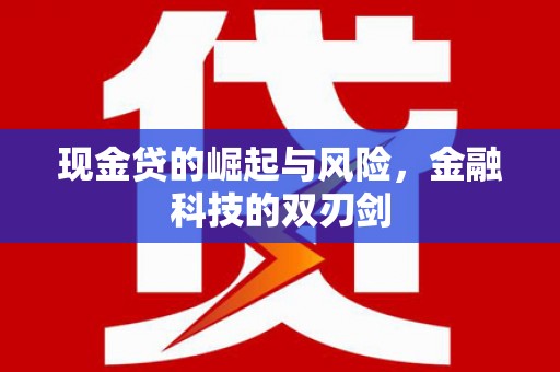 大渡口现金贷的崛起与风险，金融科技的双刃剑