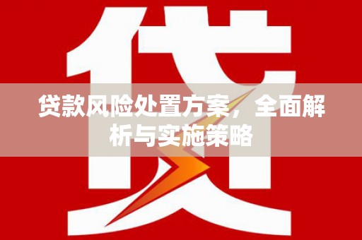大渡口贷款风险处置方案，全面解析与实施策略