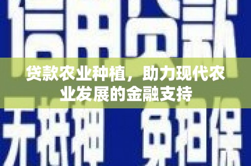 大渡口贷款农业种植，助力现代农业发展的金融支持